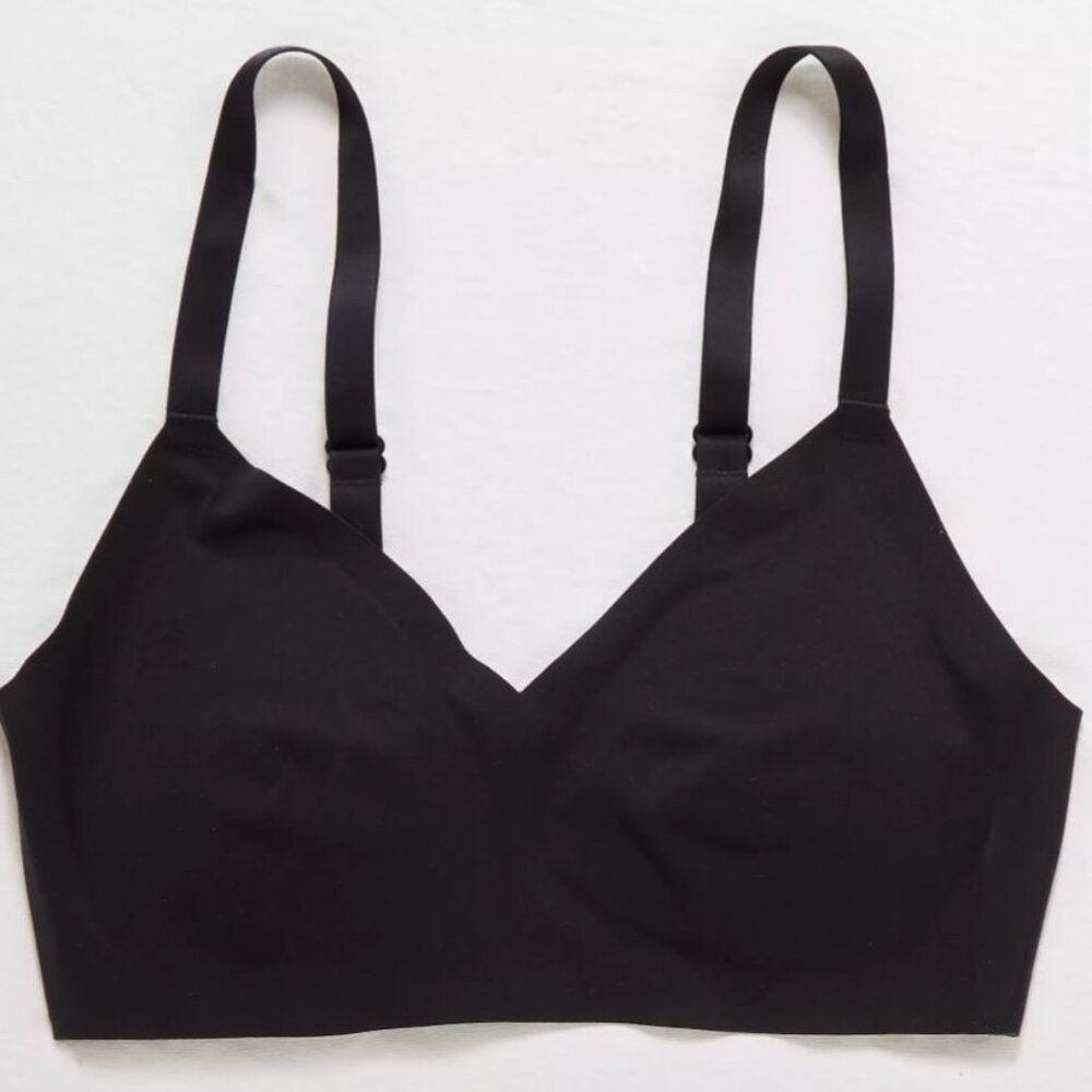 Aerie Black SMOOTHEZ Padded Seamless Wireless Bralette